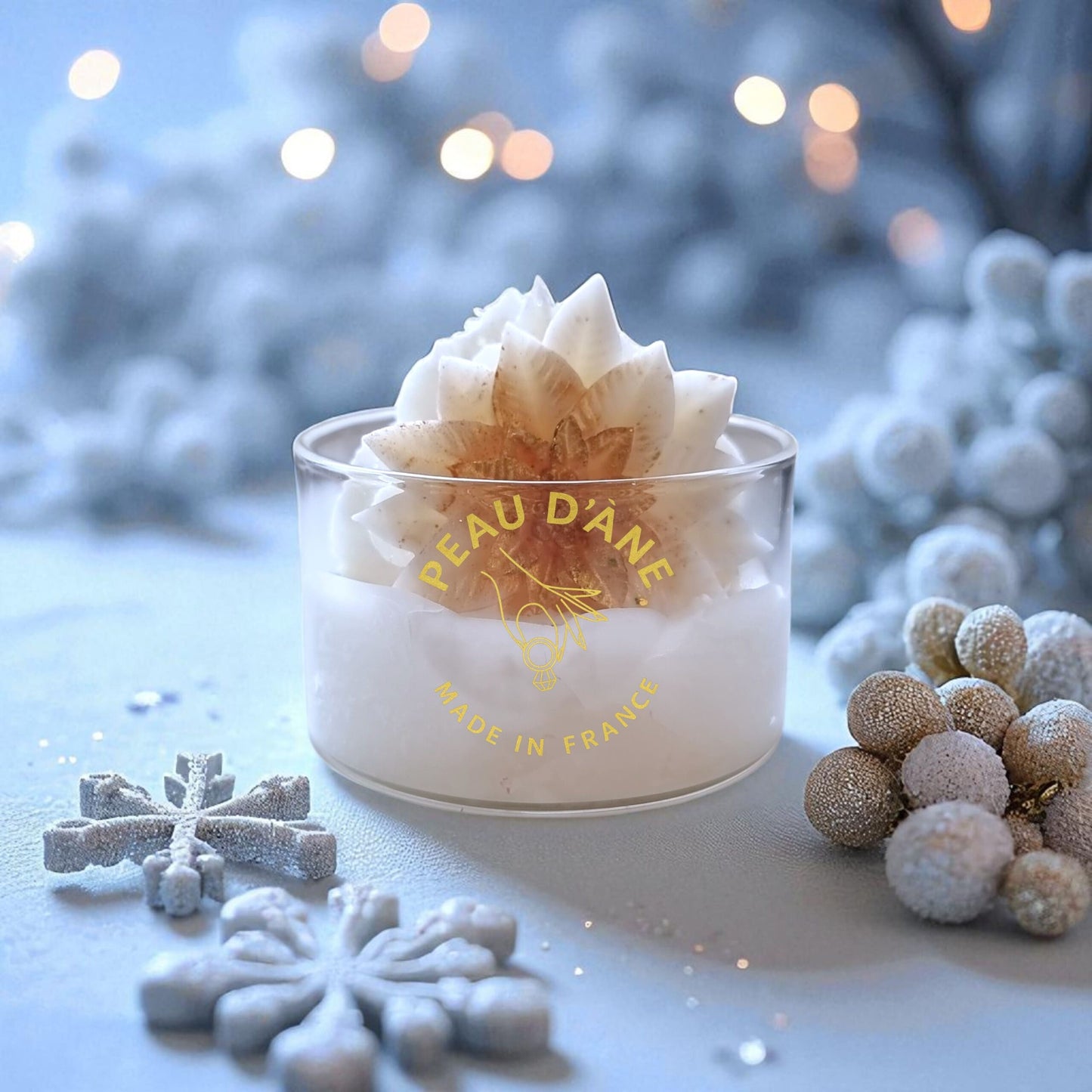 Mini Bougie Flocon Noël