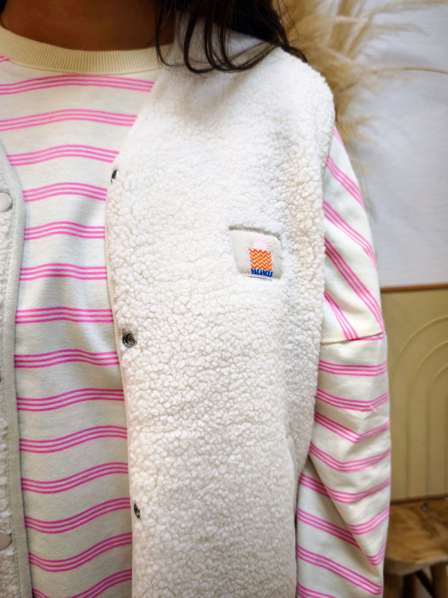 Gilet sans manches Vacances - Crème