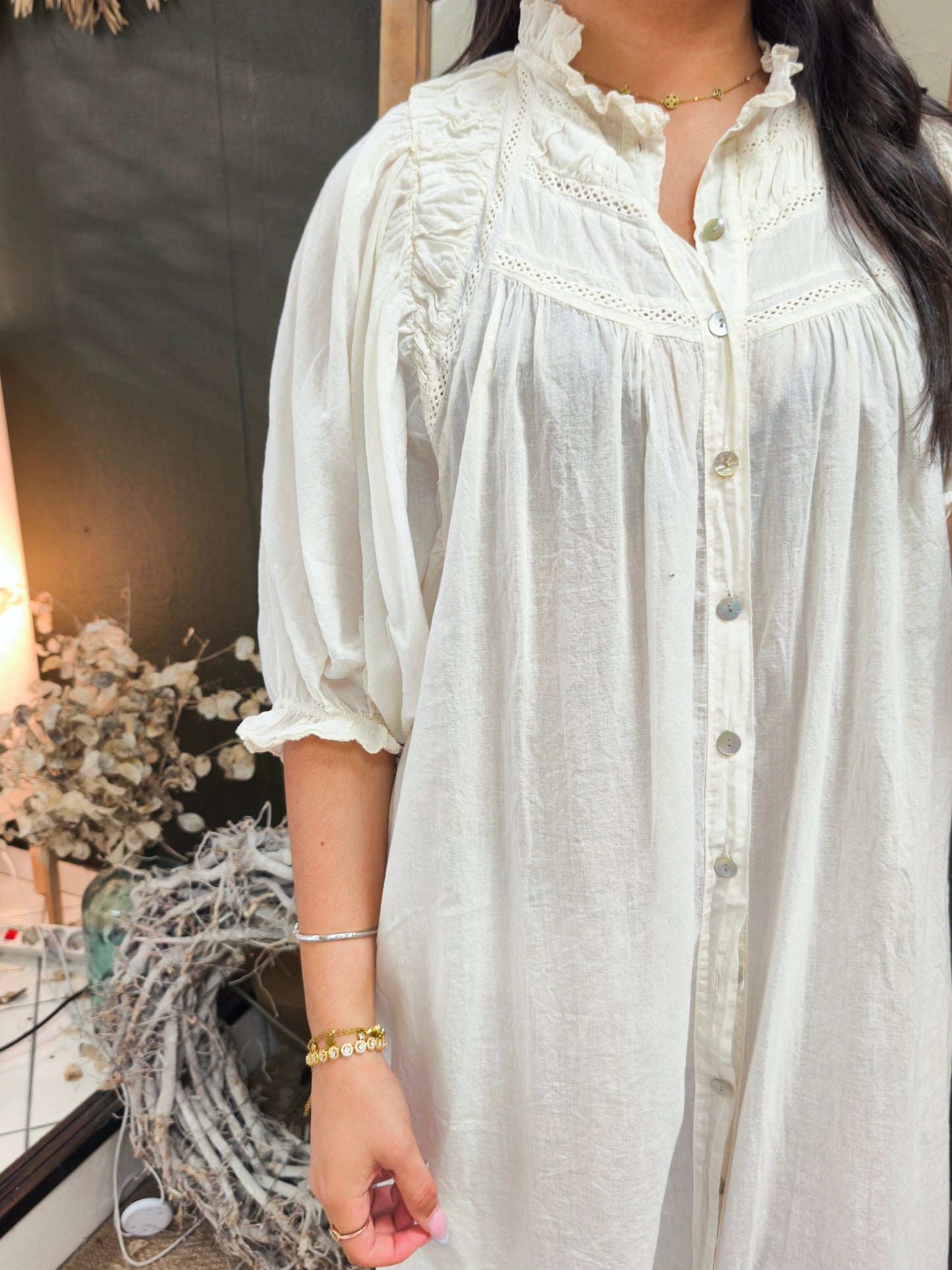 Robe Leïna Crème - Johanna Paris