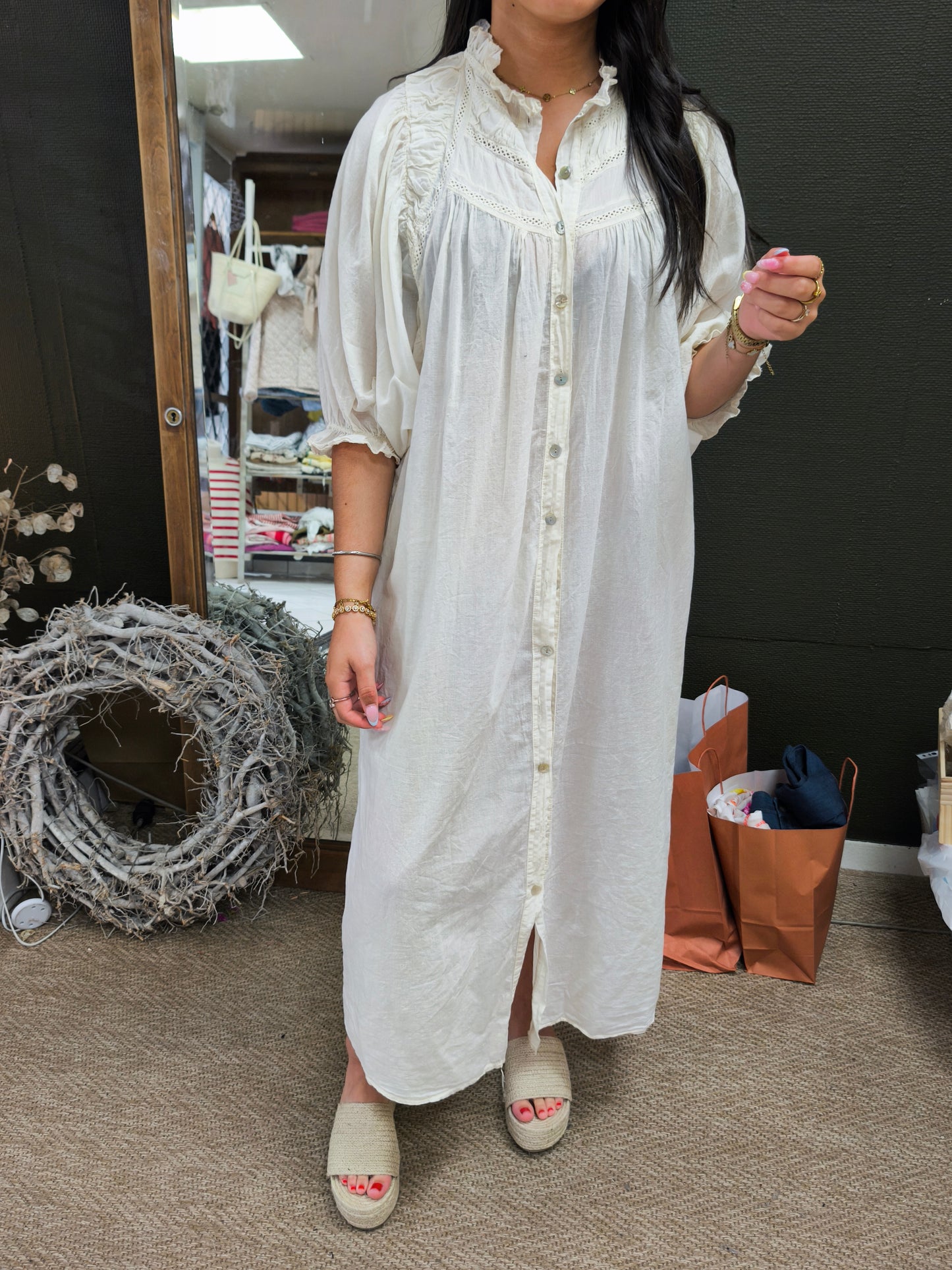 Robe Leïna Crème - Johanna Paris