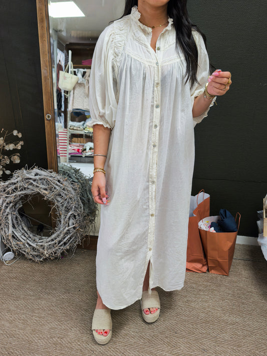 Robe Leïna Crème - Johanna Paris