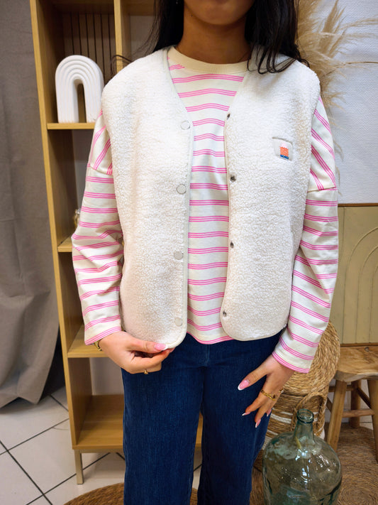 Gilet sans manches Vacances - Crème