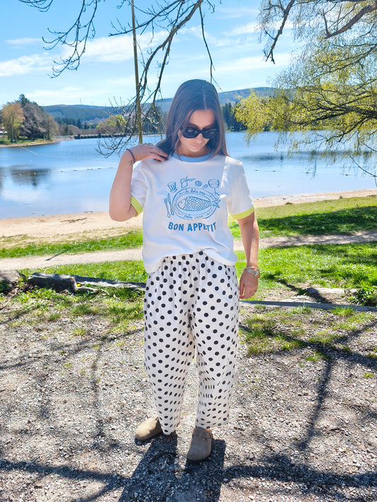 Tee-shirt Bon Appétit Bleu Ciel - Johanna Paris