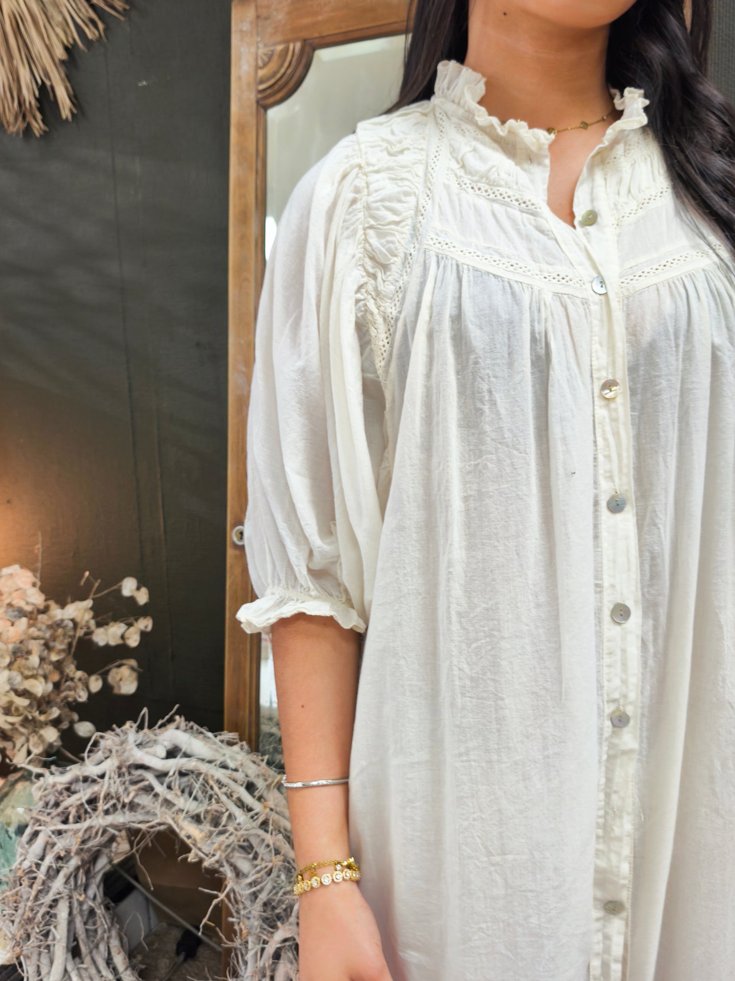 Robe Leïna Crème - Johanna Paris