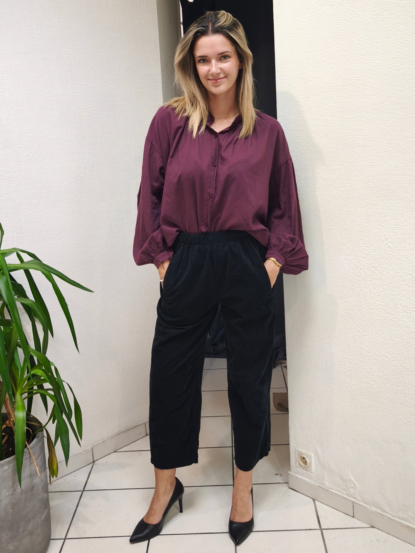 Pantalon Magic Velours Noir - Johanna Paris