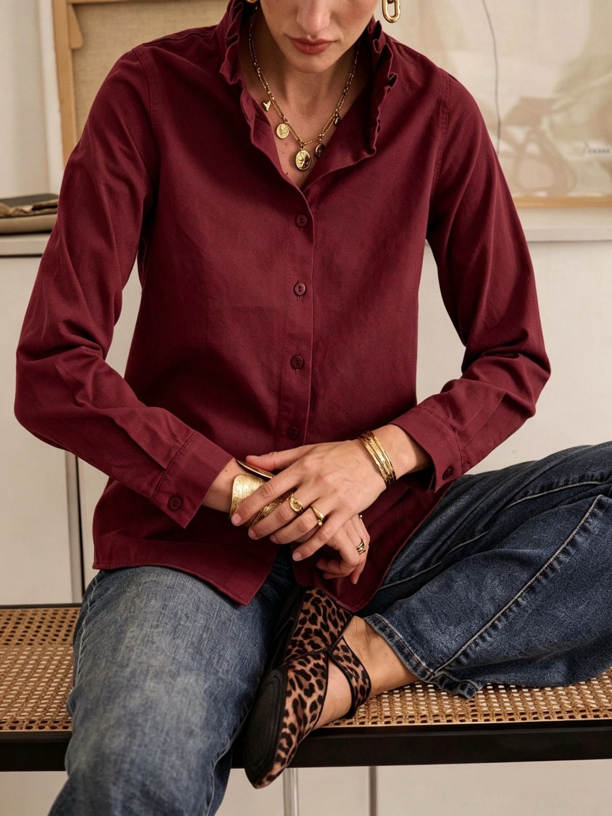 Chemise Lana Bordeaux