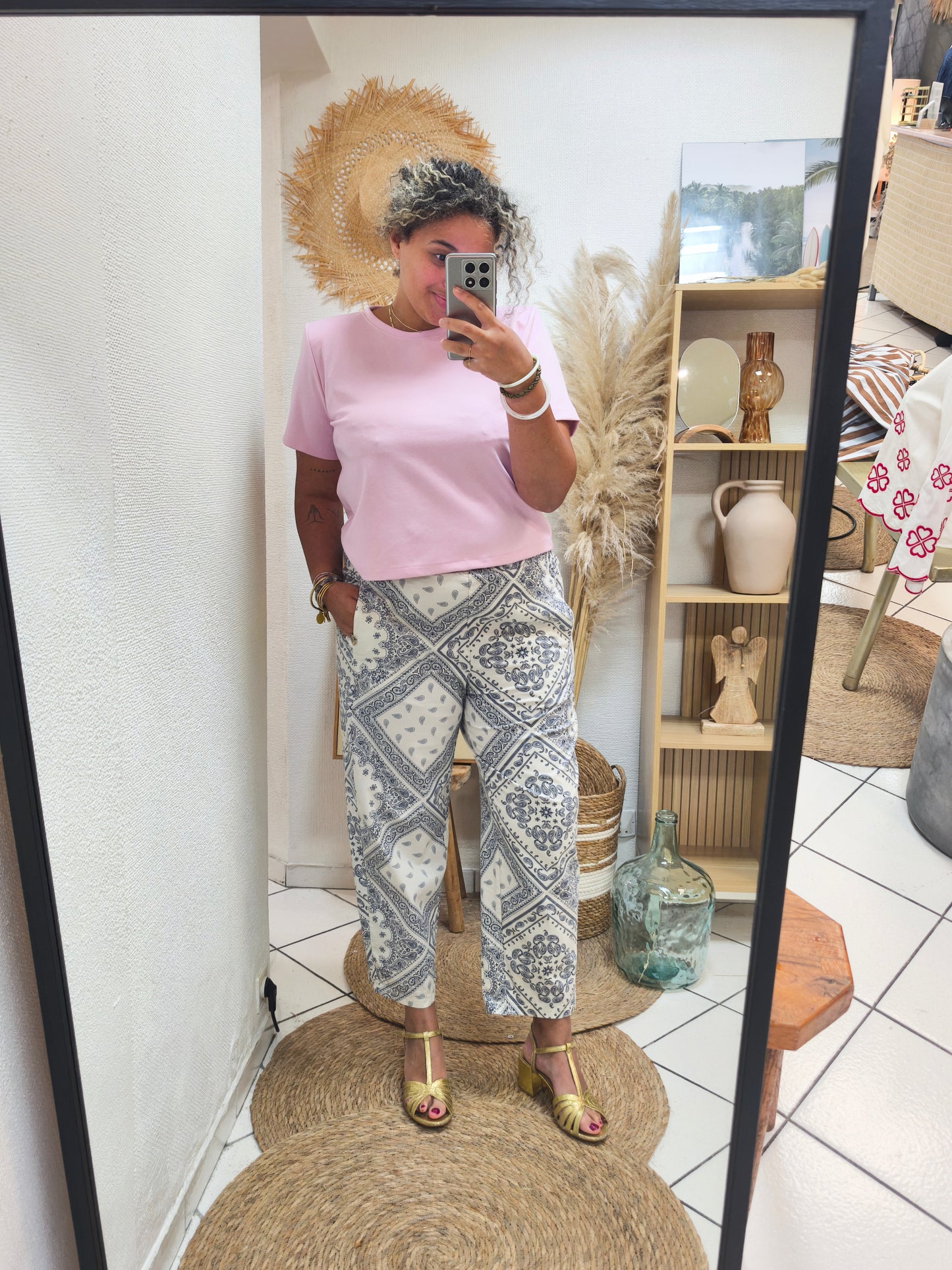 Tee-shirt Épaulettes Rose - Johanna Paris
