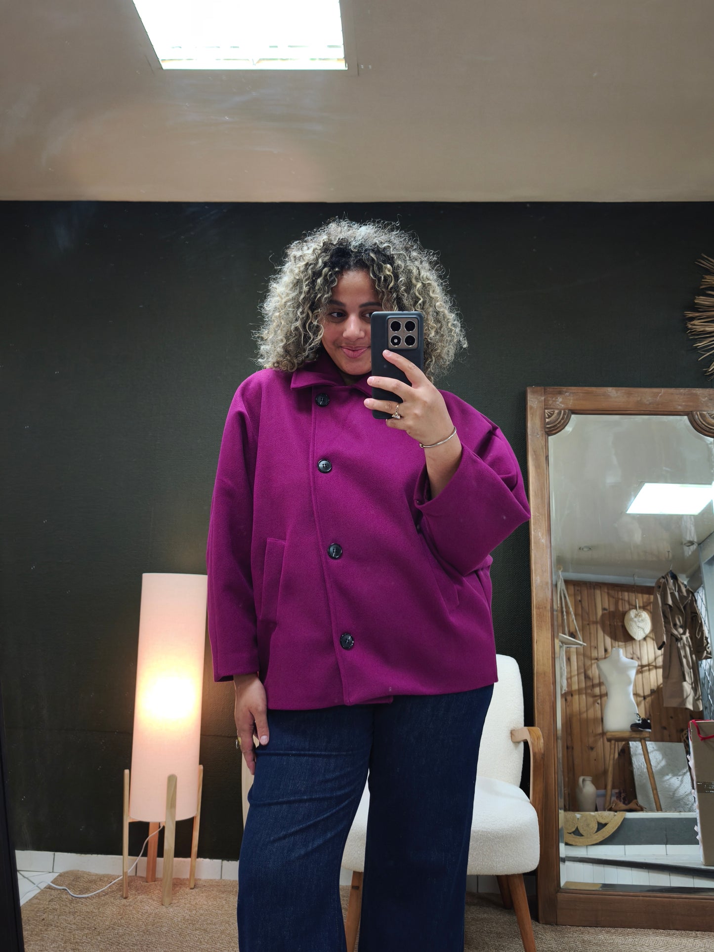 Manteau court Oversize Jodie Fushia