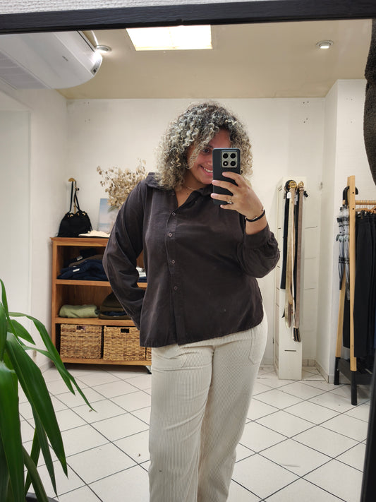 Chemise Noé Velours Choco - Johanna Paris