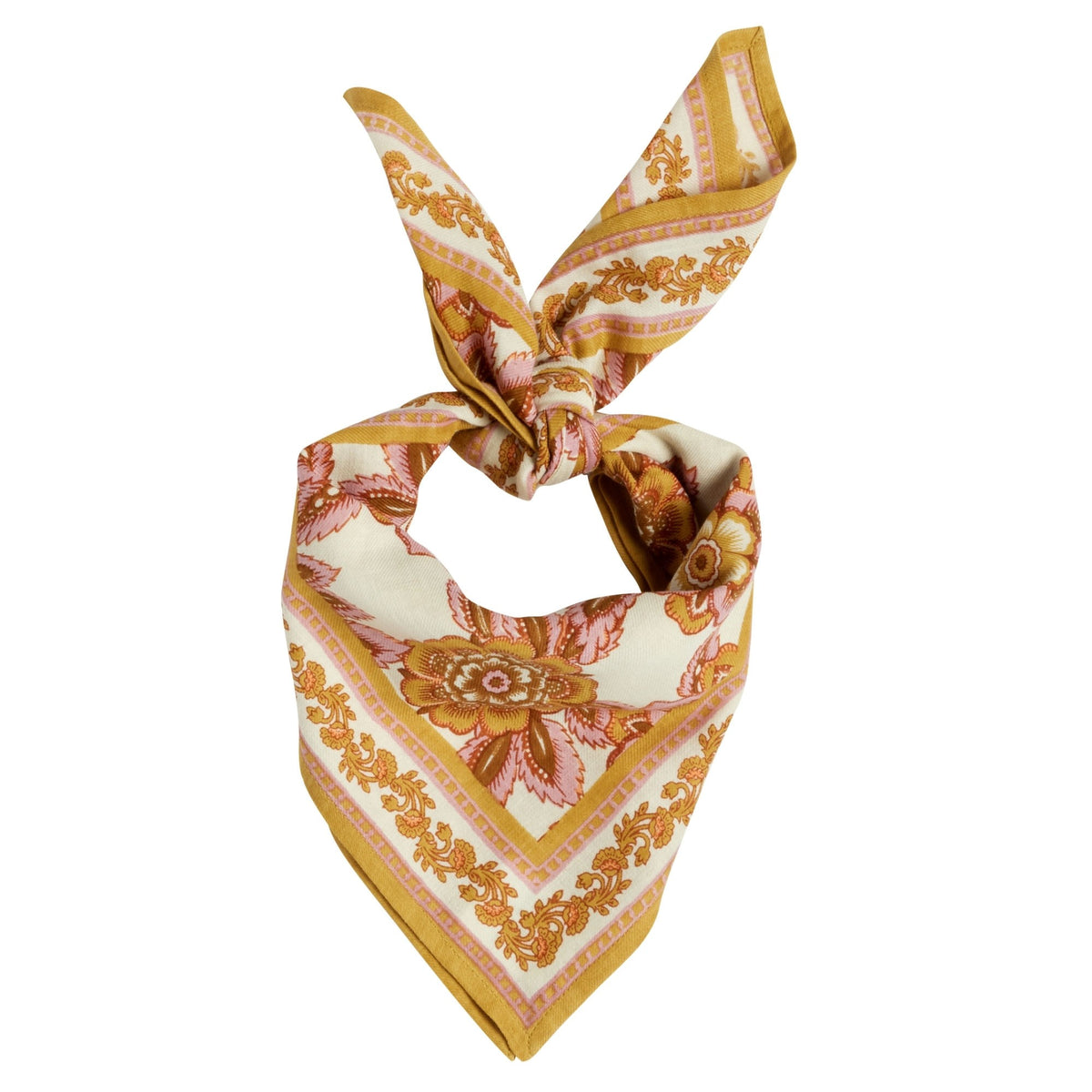 Petit Foulard Indien - Jakarta Rose - Bonheur du jour Paris
