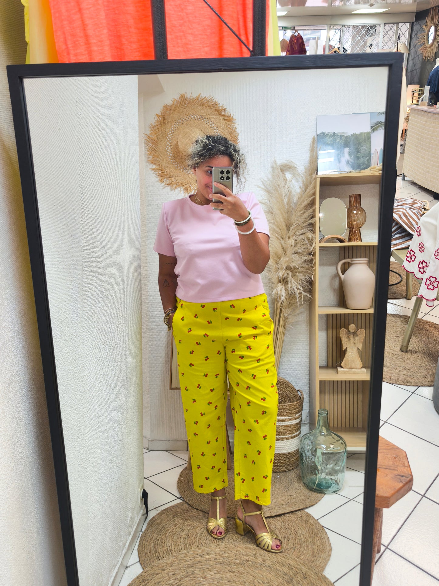 Pantalon Magic Jaune & Cerises - Johanna Paris