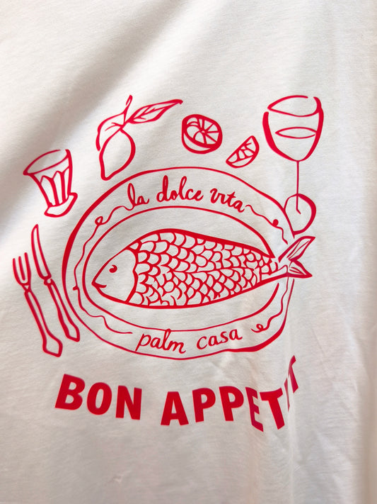 Tee-shirt Bon Appétit Rouge - Johanna Paris