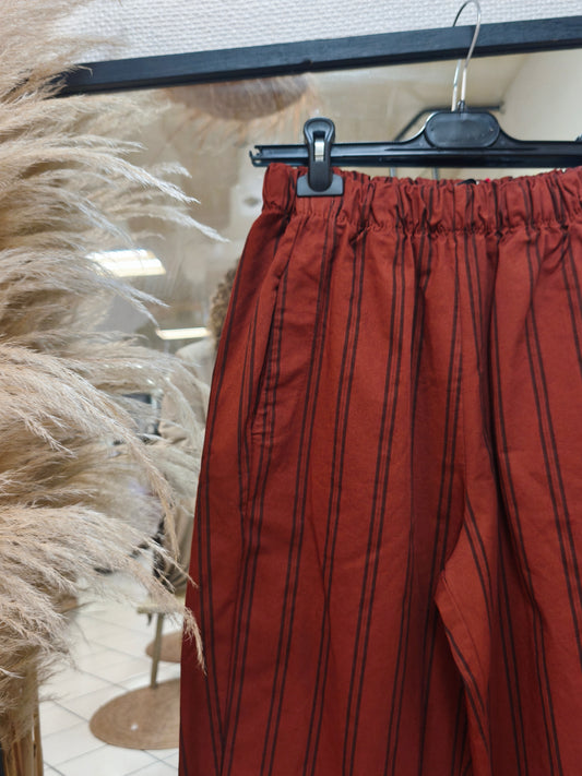 Pantalon Magic Terracotta Rayé - Johanna Paris