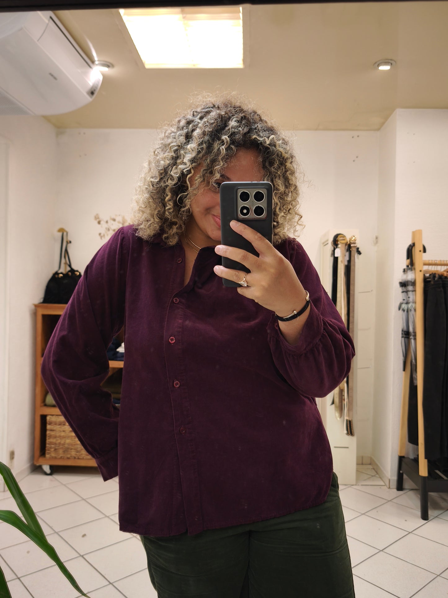 Chemise Noé Velours Prune - Johanna Paris