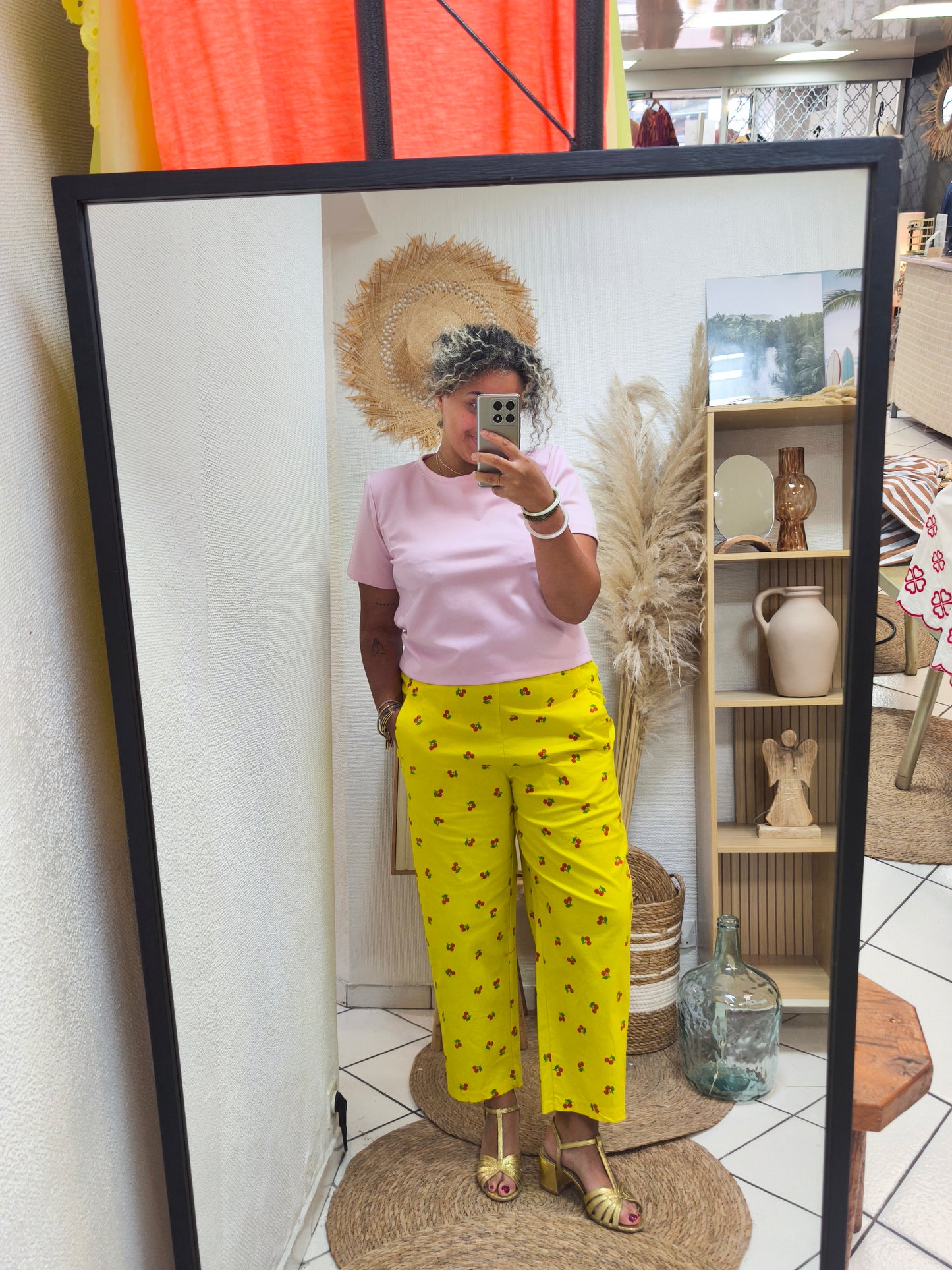 Pantalon Magic Jaune & Cerises - Johanna Paris