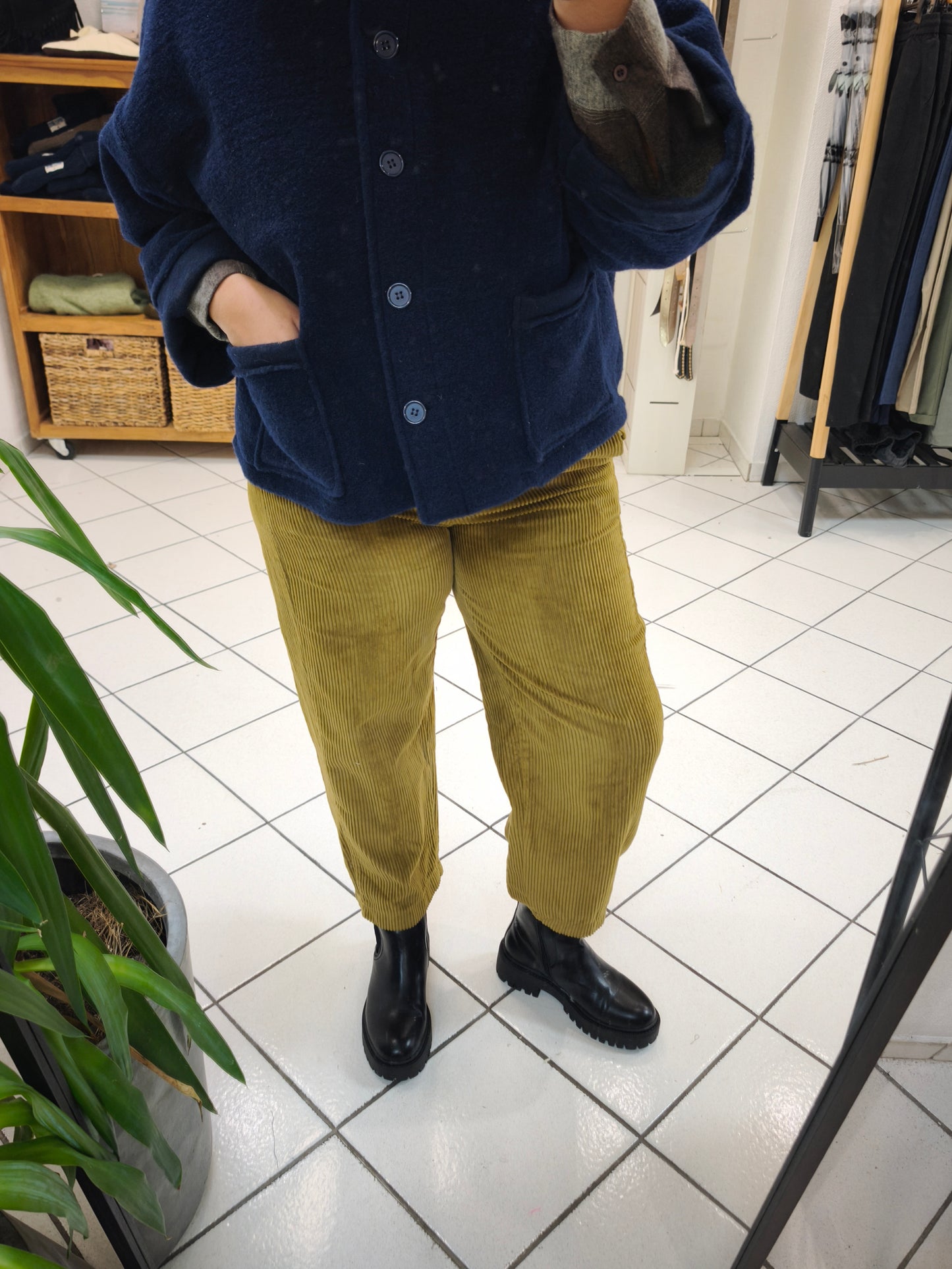 Pantalon Magic Velours Côtelé Moutarde - Johanna Paris