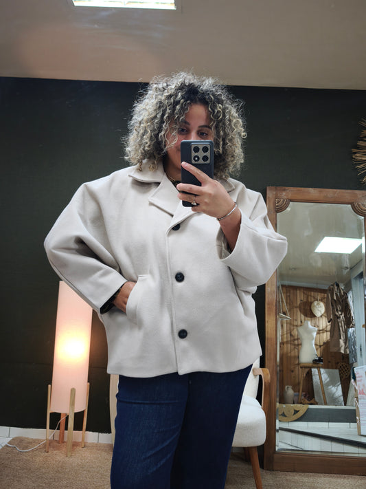 Manteau court Oversize Jodie Beige