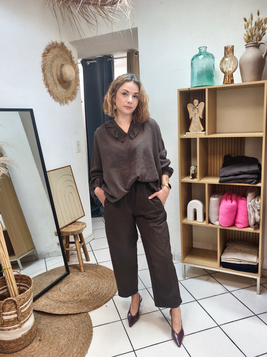 Blouse Clémence Choco - Johanna Paris