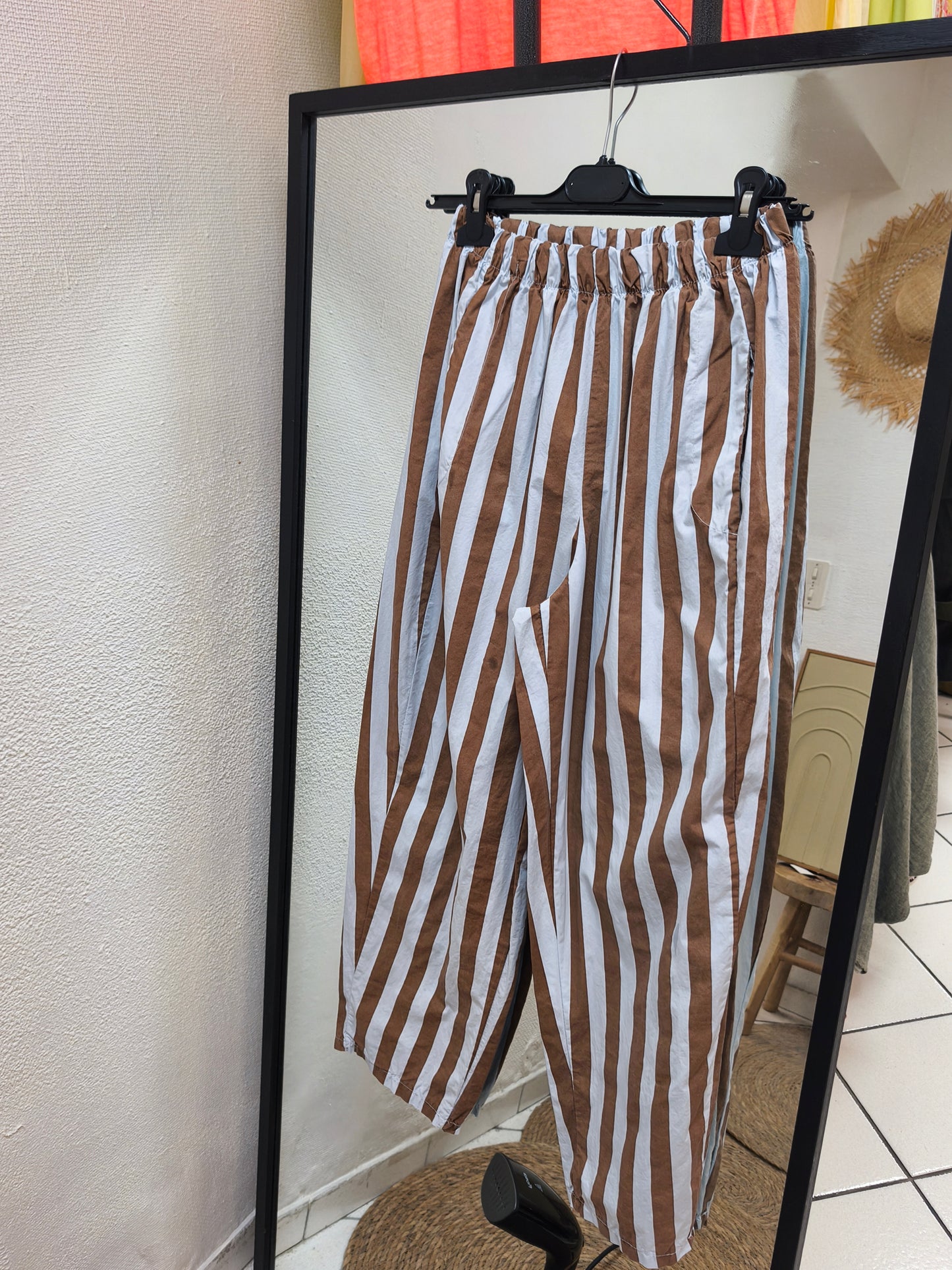 Pantalon Magic Rayé Choco - Johanna Paris